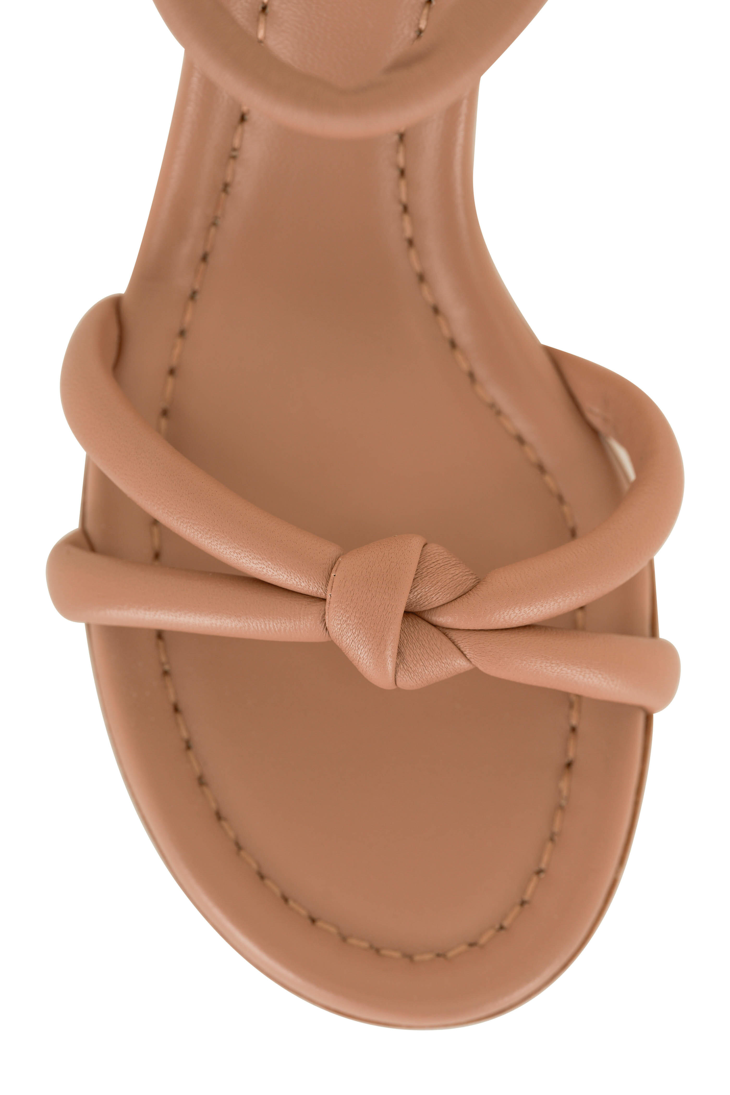 Gianvito Rossi - Cassis Praline Leather Knot Sandal, 60mm