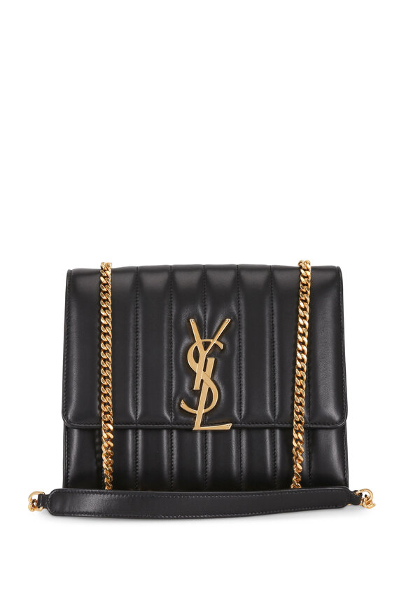 Saint Laurent Vicky Black Quilted Leather Crossbody