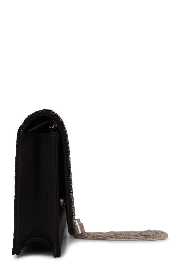 Saint Laurent - Kate Black Paillette Tassel Clutch 