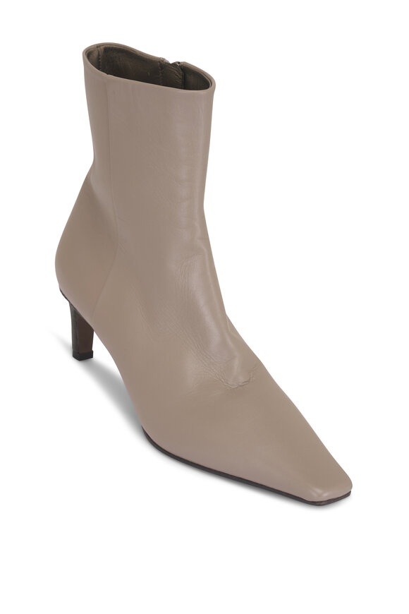 Brunello Cucinelli City Taupe Leather Ankle Boot, 55mm - view 1