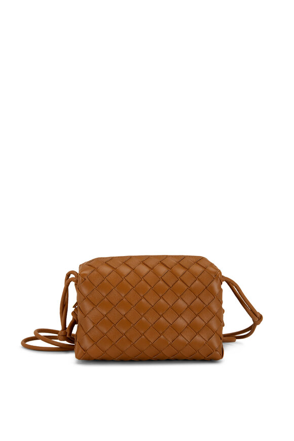 Bottega Veneta - Mini Loop Camel Woven Leather Crossbody