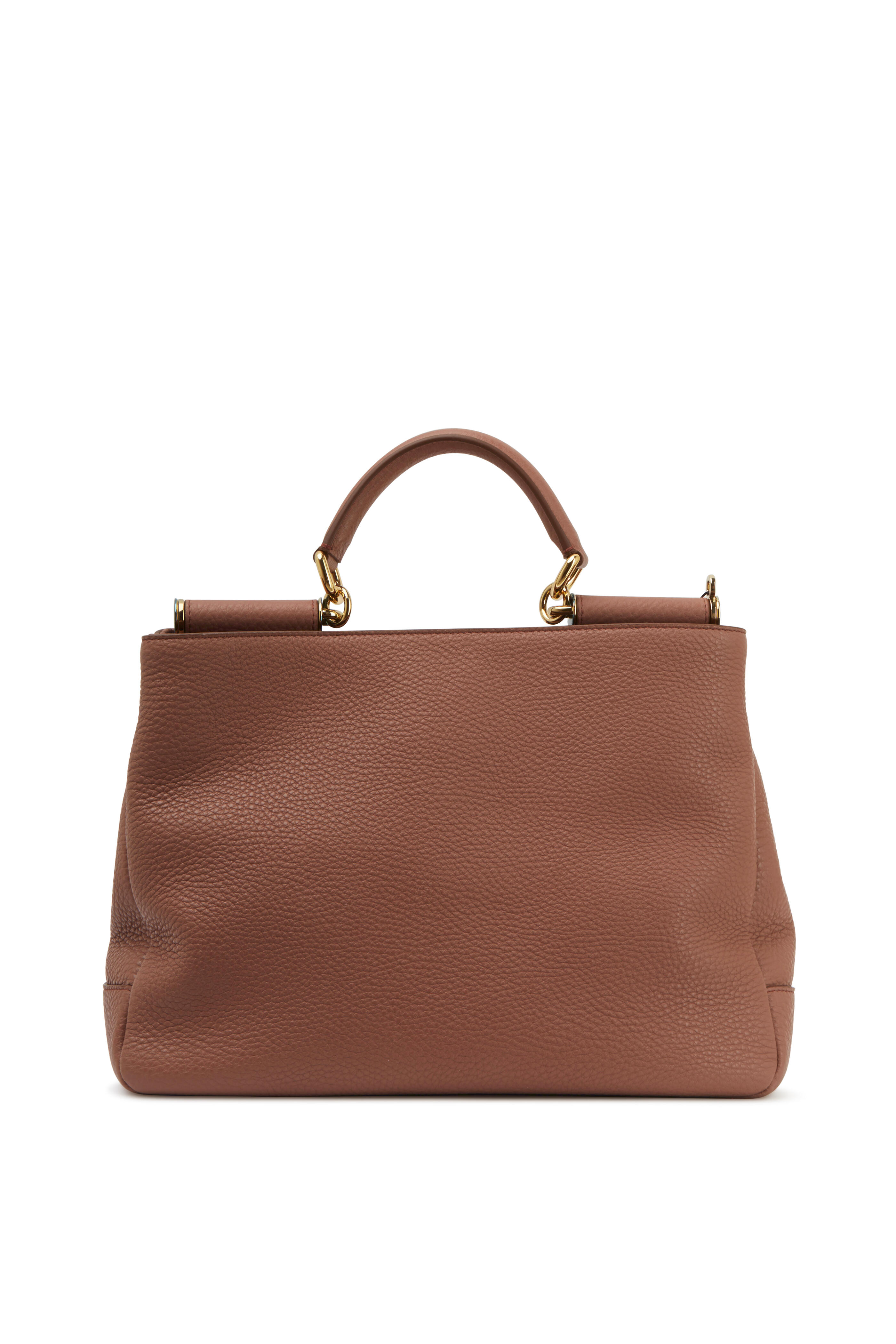 Dolce & Gabbana - Sicily Dusty Rose Soft Leather Medium Hobo Handbag