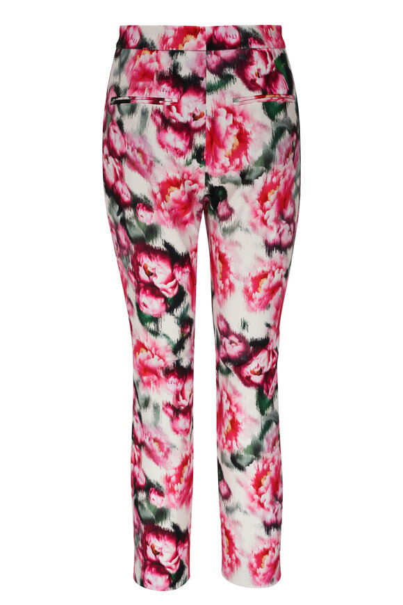 Adam Lippes - Daphne Ivory Floral Printed Cotton Twill Pant 