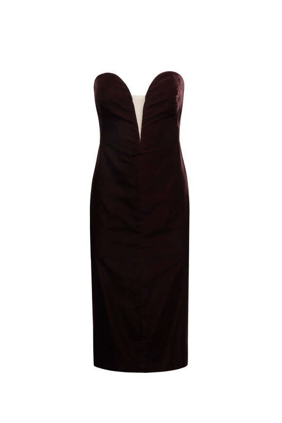 Tom Ford Autumn Burgundy Velvet Cocktail Dress