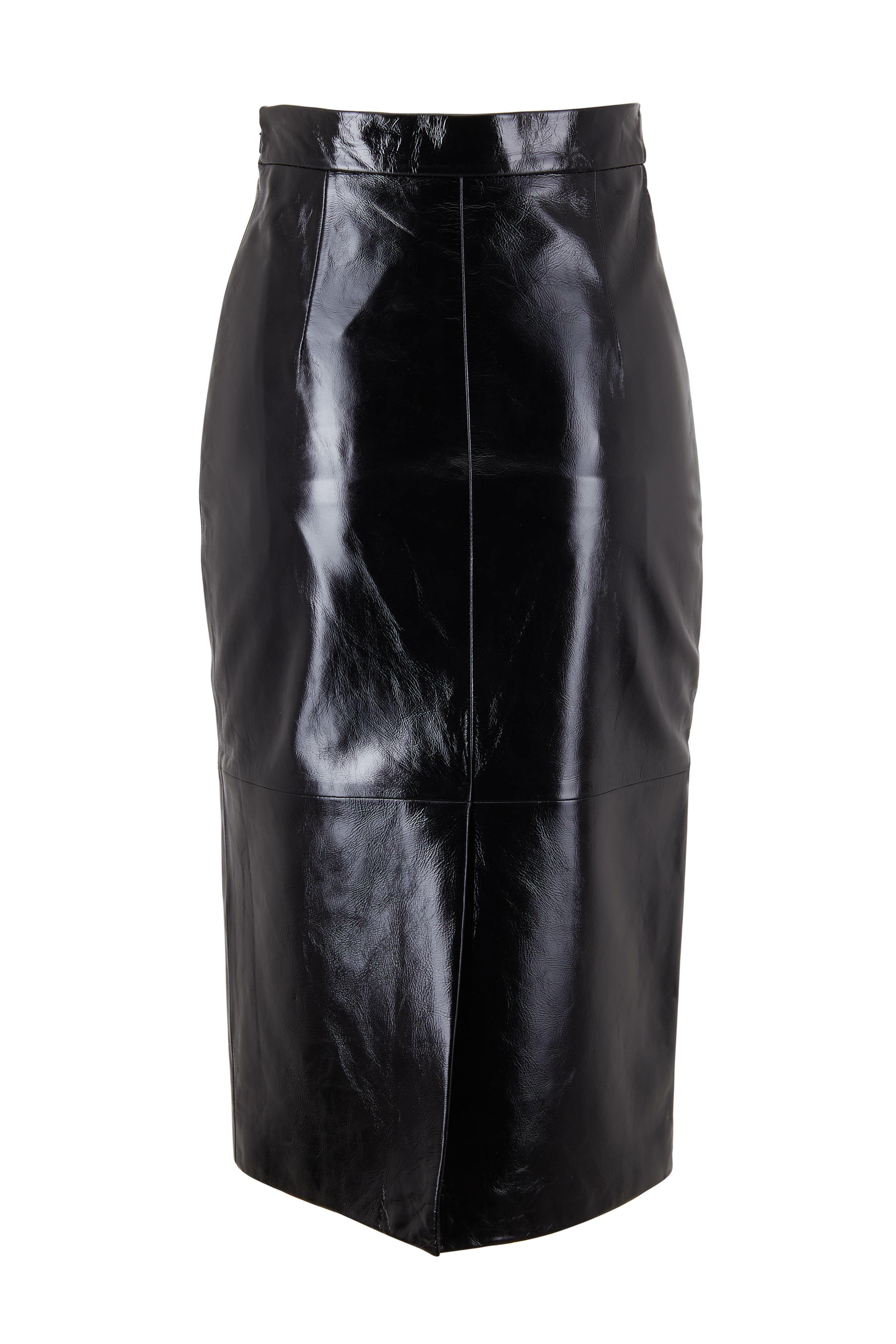 Black patent 2024 leather pencil skirt