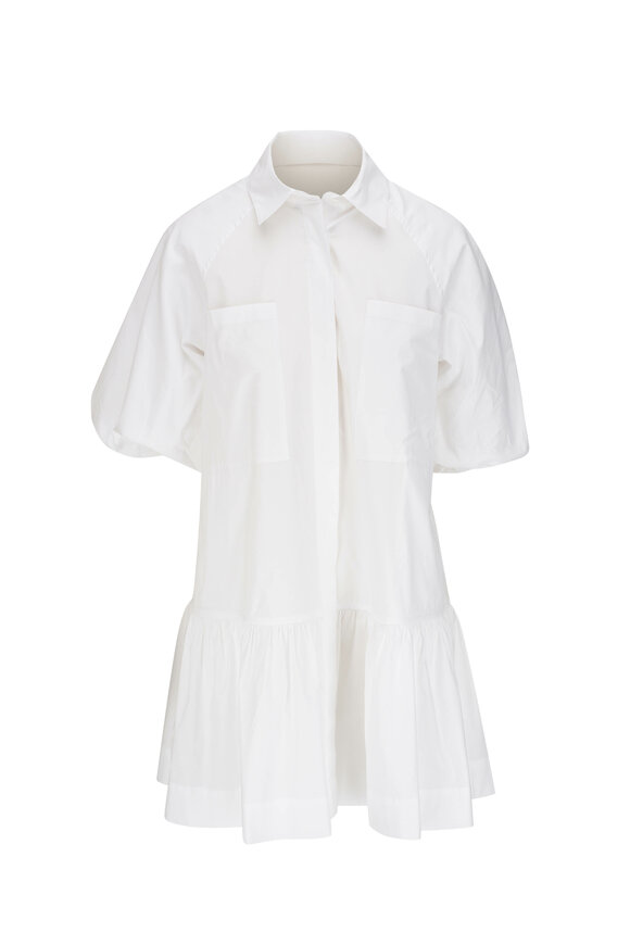 Jonathan Simkhai Crissy White Cotton Poplin Shirtdress