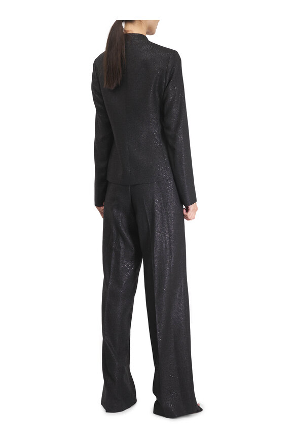 Kiton Black Double Breasted Sequin Lurex Jacket - view 3