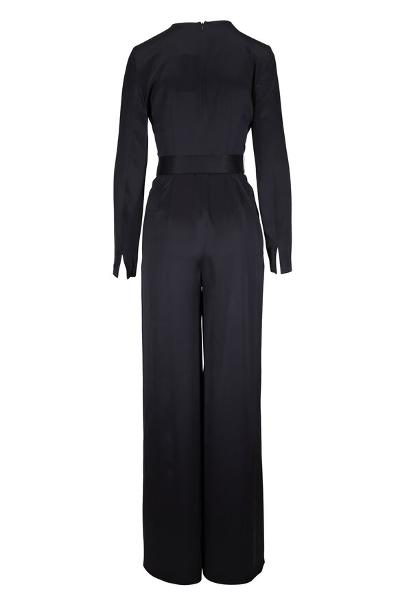 Adam Lippes - Ophelia Black Silk Charmeuse Jumpsuit