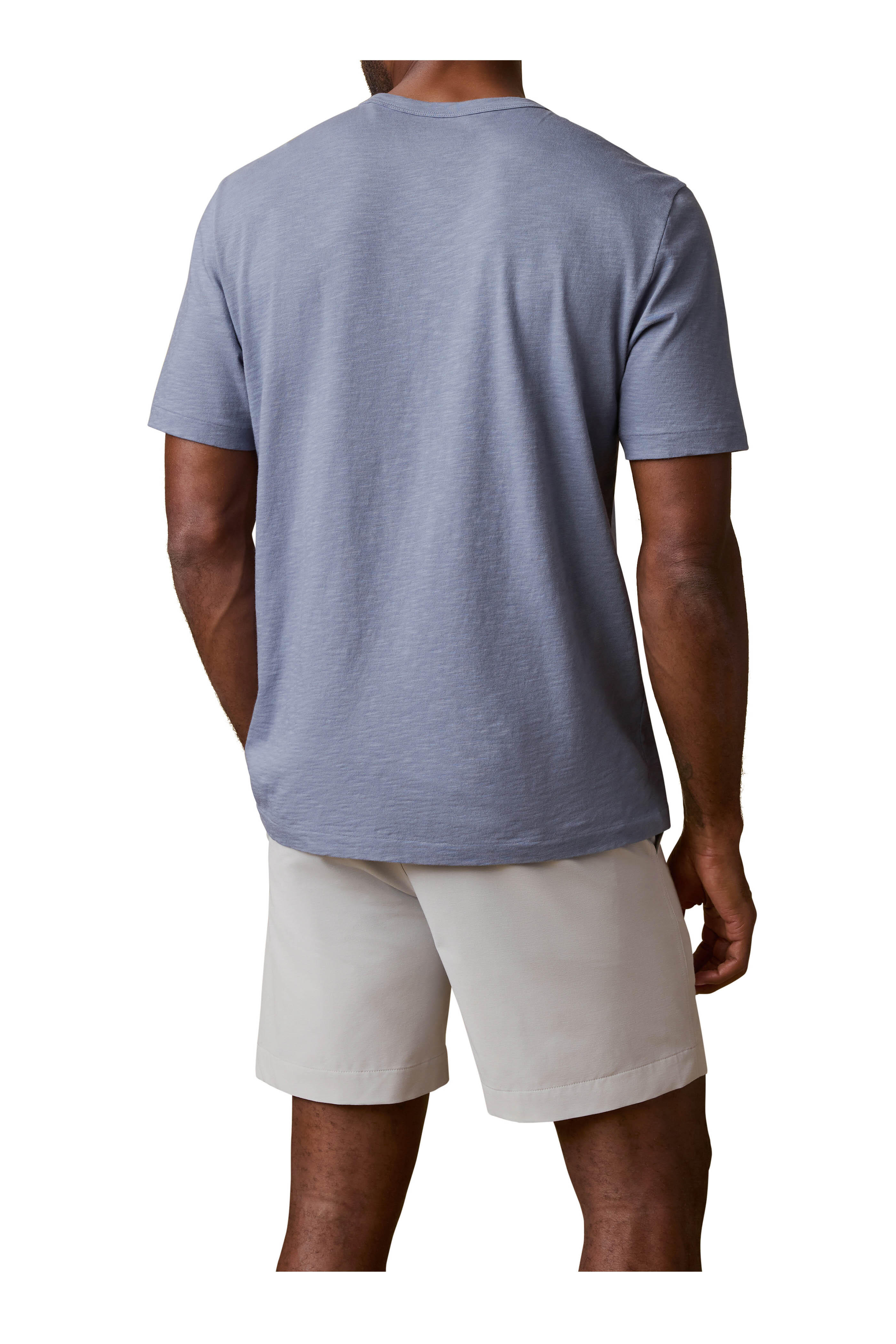 Faherty Brand - Sunwashed Regenerative Flint Sky Cotton T-Shirt - view 3