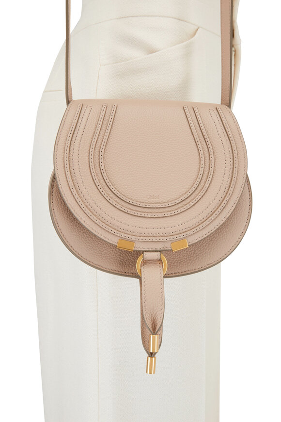 Chloé - Marcie Nomad Beige Small Saddle Crossbody 