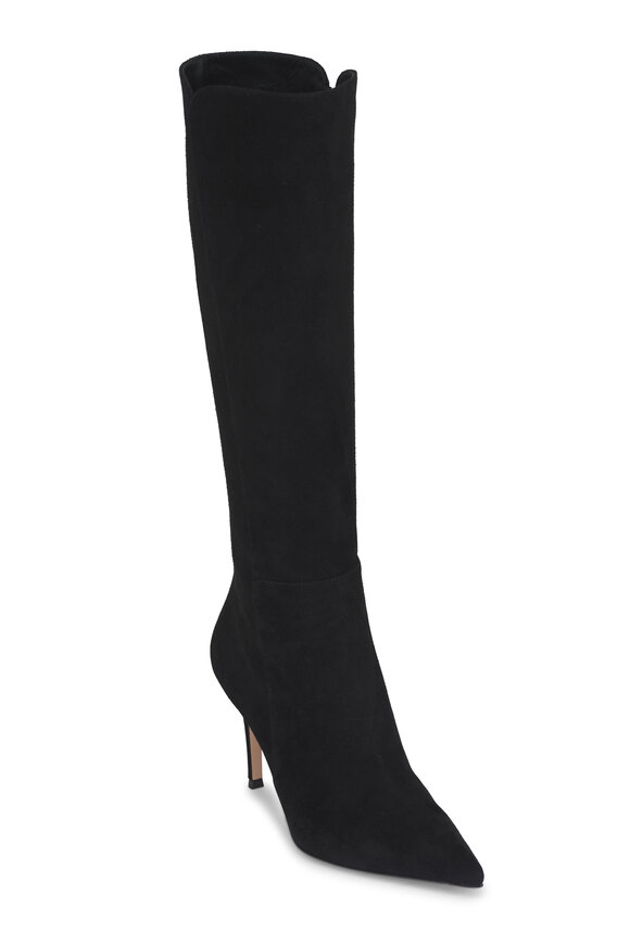 Gianvito Rossi Levy Black Suede Tall Boot, 85mm - view 1