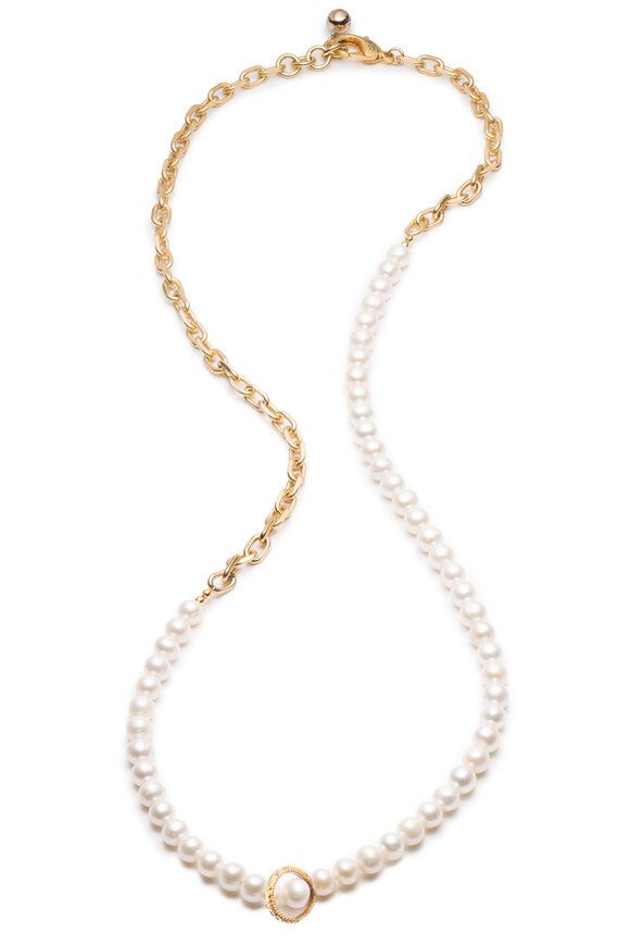 Lulu Frost Plaza 32" White Pearl Chain Necklace
