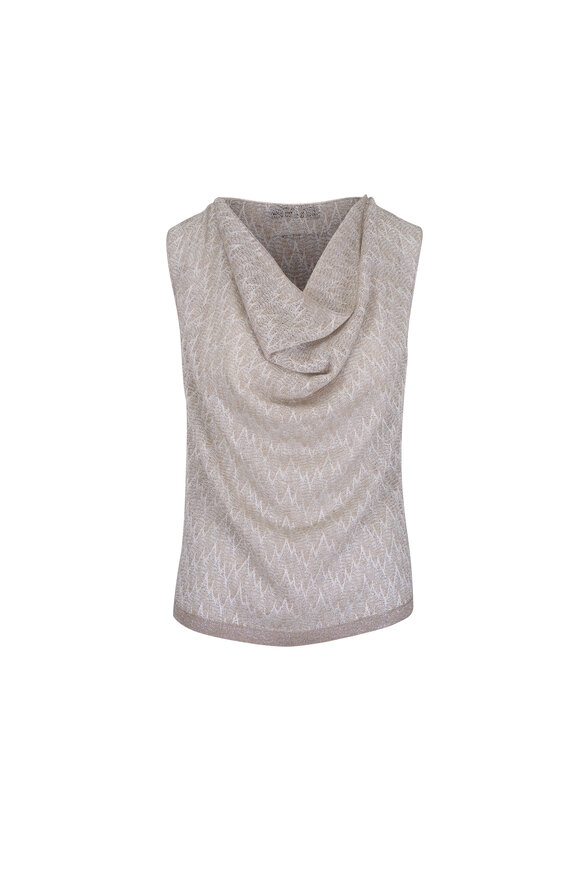 D.Exterior Platino Metallicized Cowl Neck Tank
