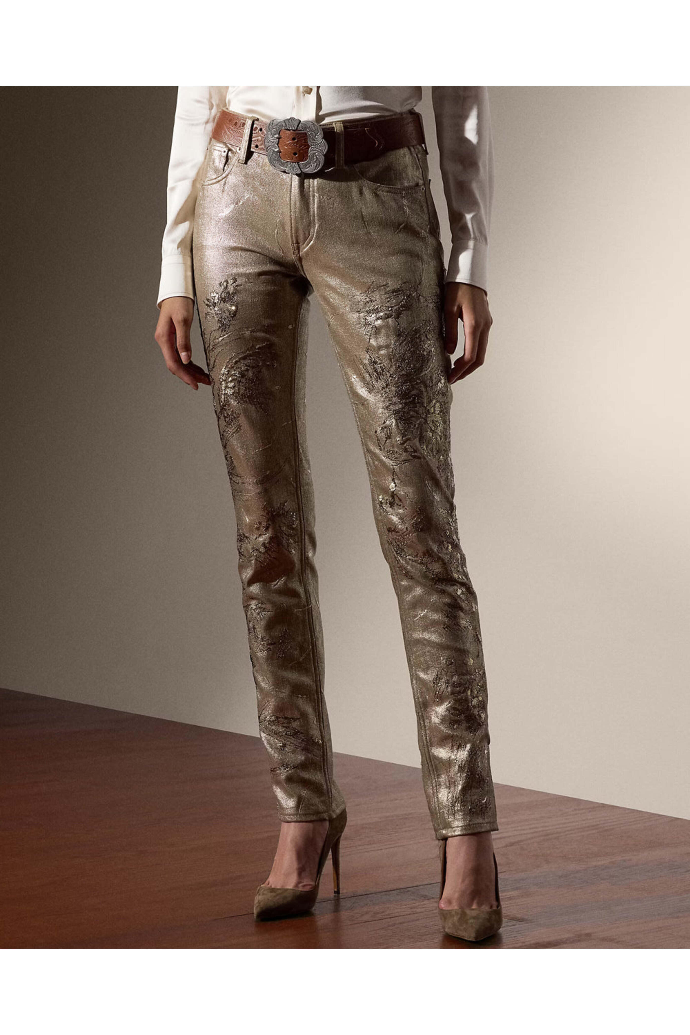 Ralph Lauren - Slim Embellished Skinny Jean in Champagne