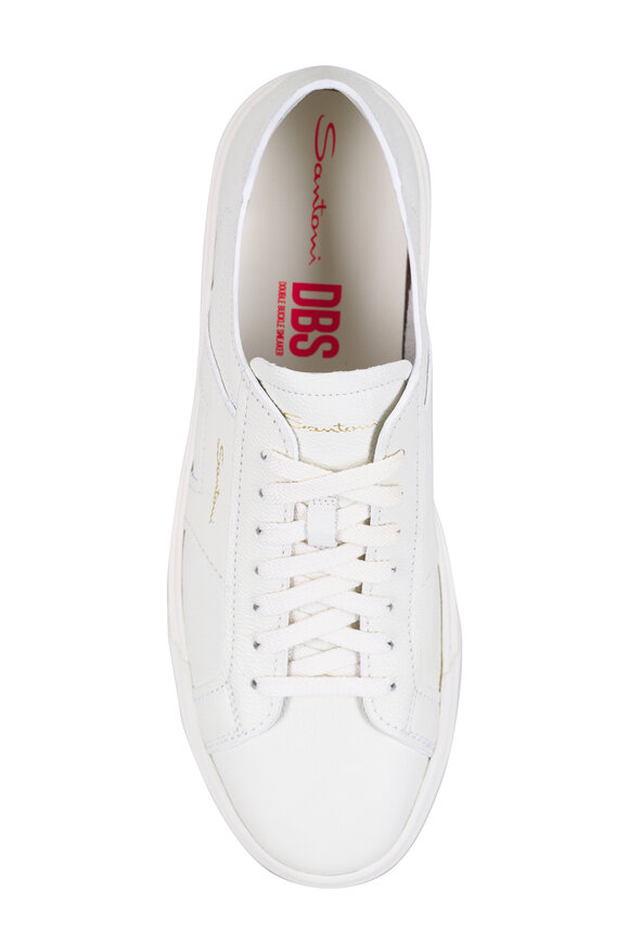 Santoni - White Leather Low-Top Sneaker