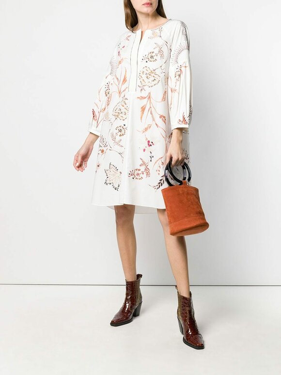 Dorothee Schumacher - White & Brown Printed Floral Dress