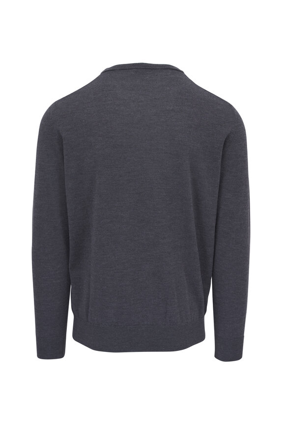 Canali - Dark Gray Wool Crewneck Sweater