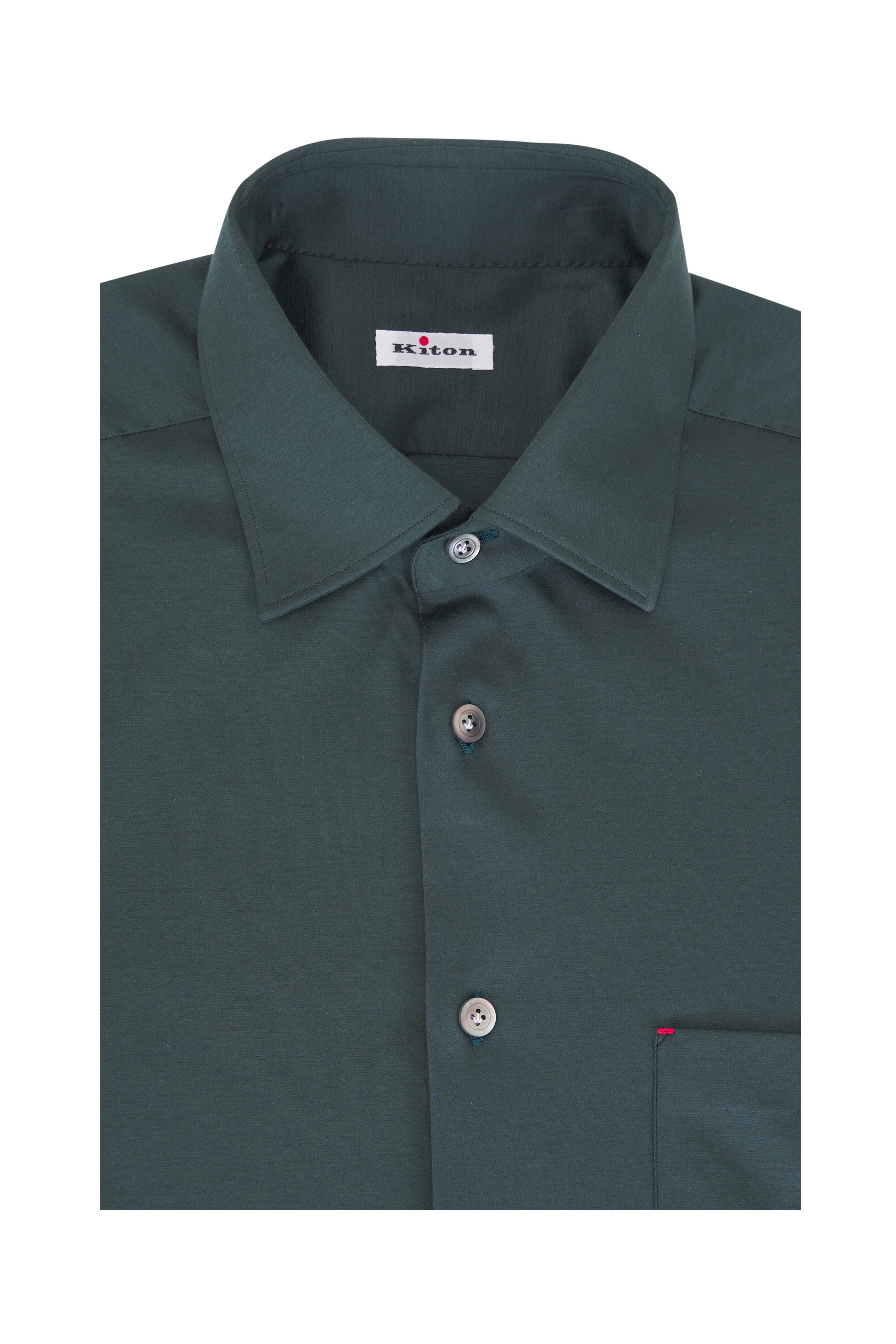 Kiton - Green Jersey Cotton Knit Sport Shirt