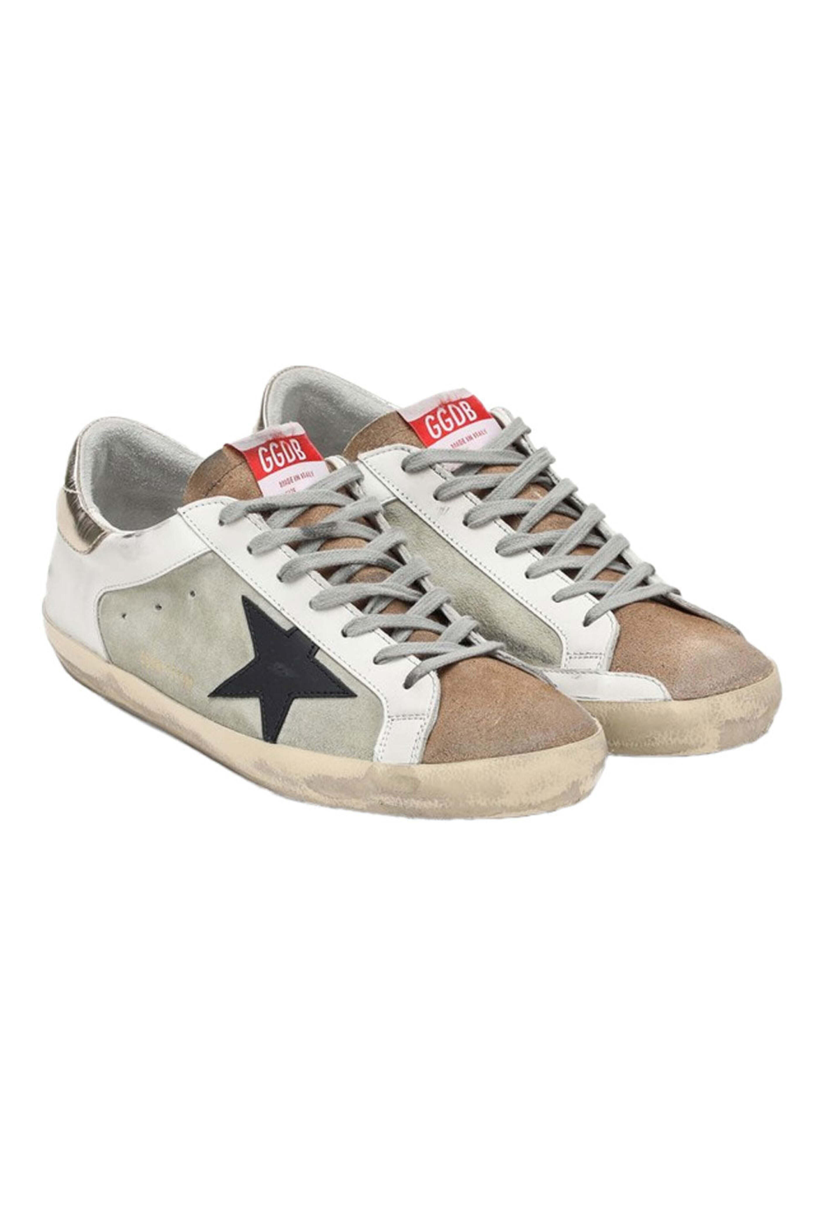 Golden Goose - Super Star Sneaker in White, Brown, and Gray