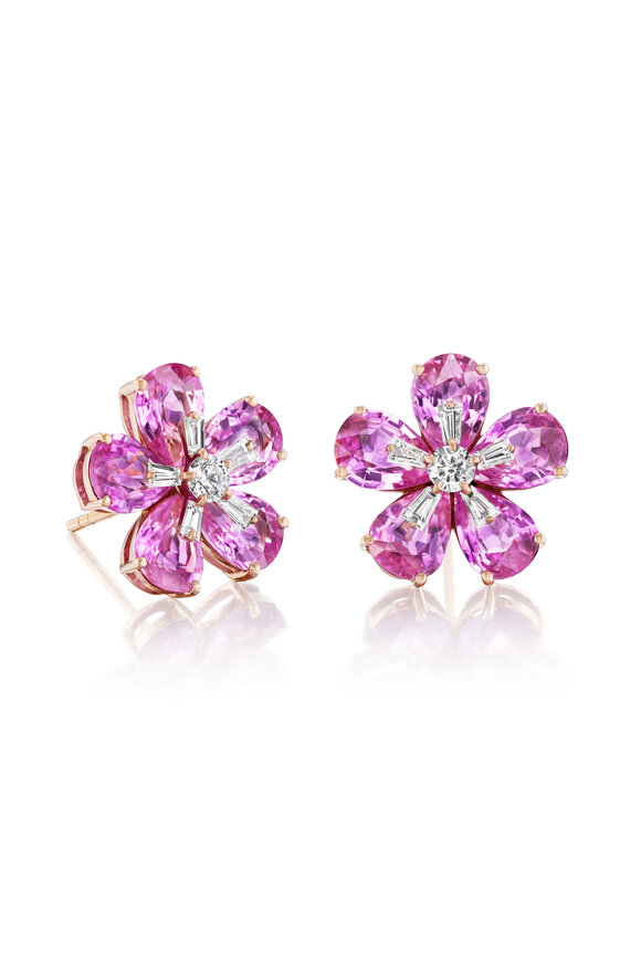 Nam Cho 18k Rose Gold Sapphire & Diamond Wildflower S