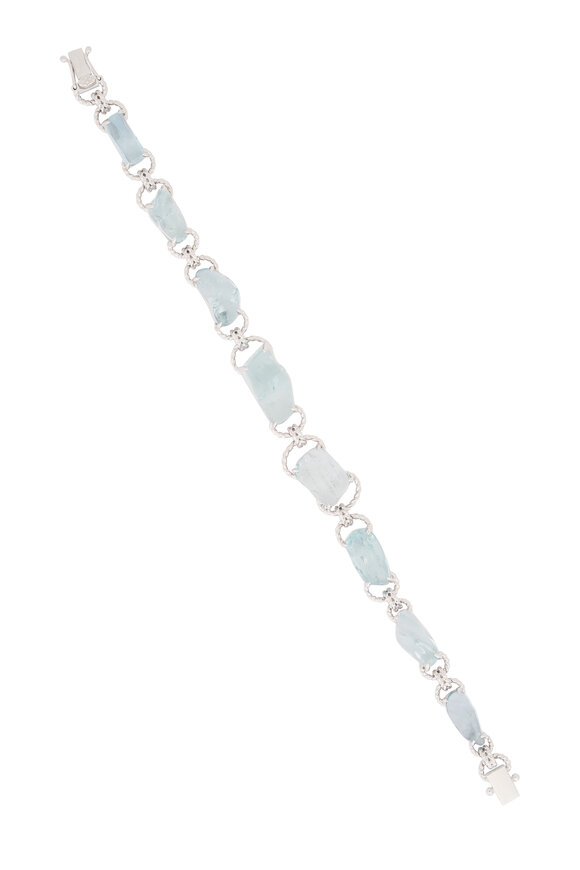 Cairo 18k White Gold Aquamarine Bracelet