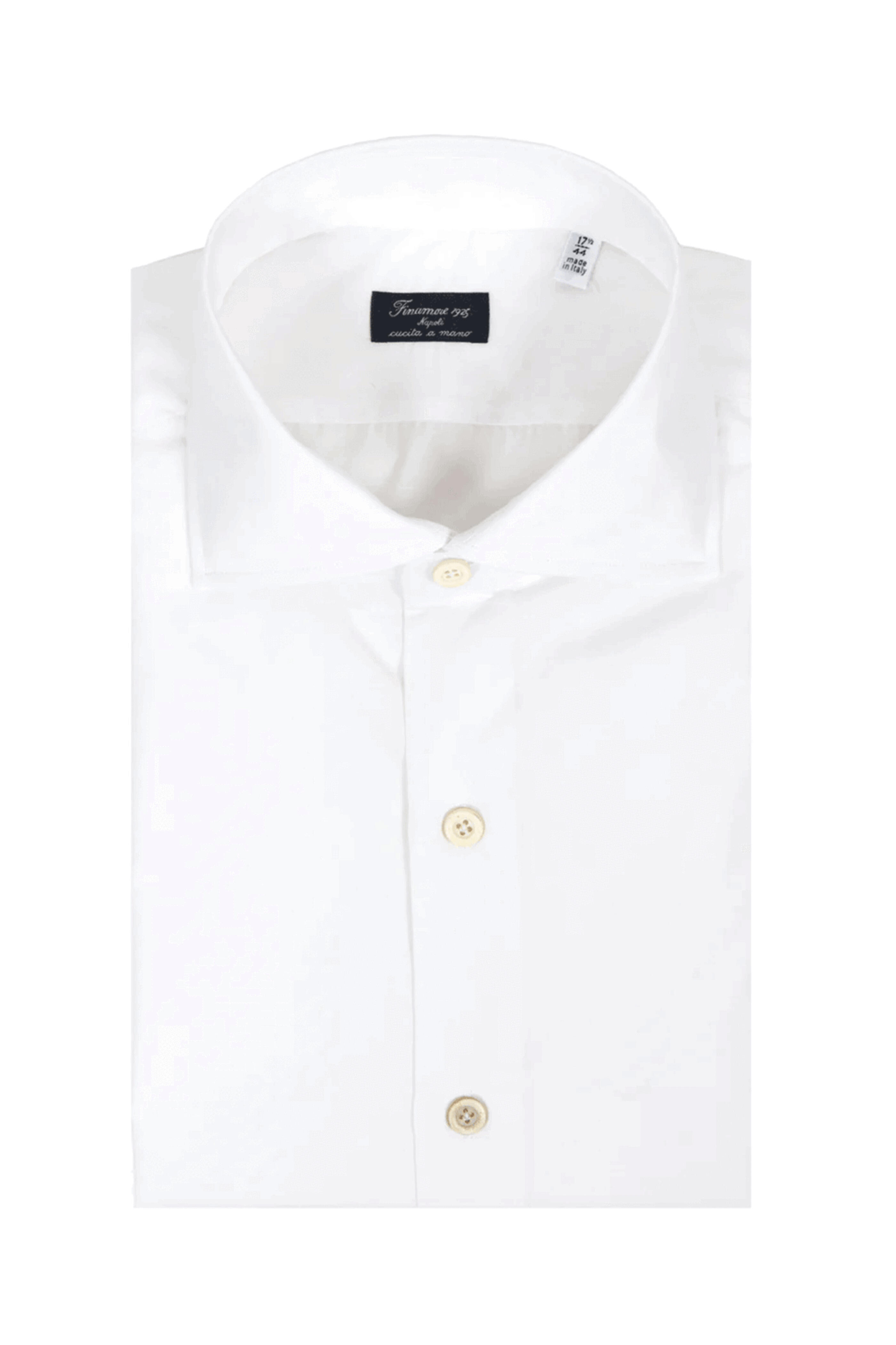 Finamore - White Solid Sportshirt