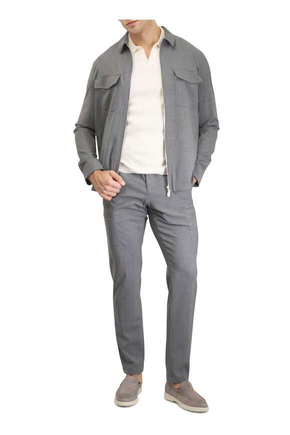 Marco Pescarolo Medium Gray Twill Wool Cargo Pant - view 2