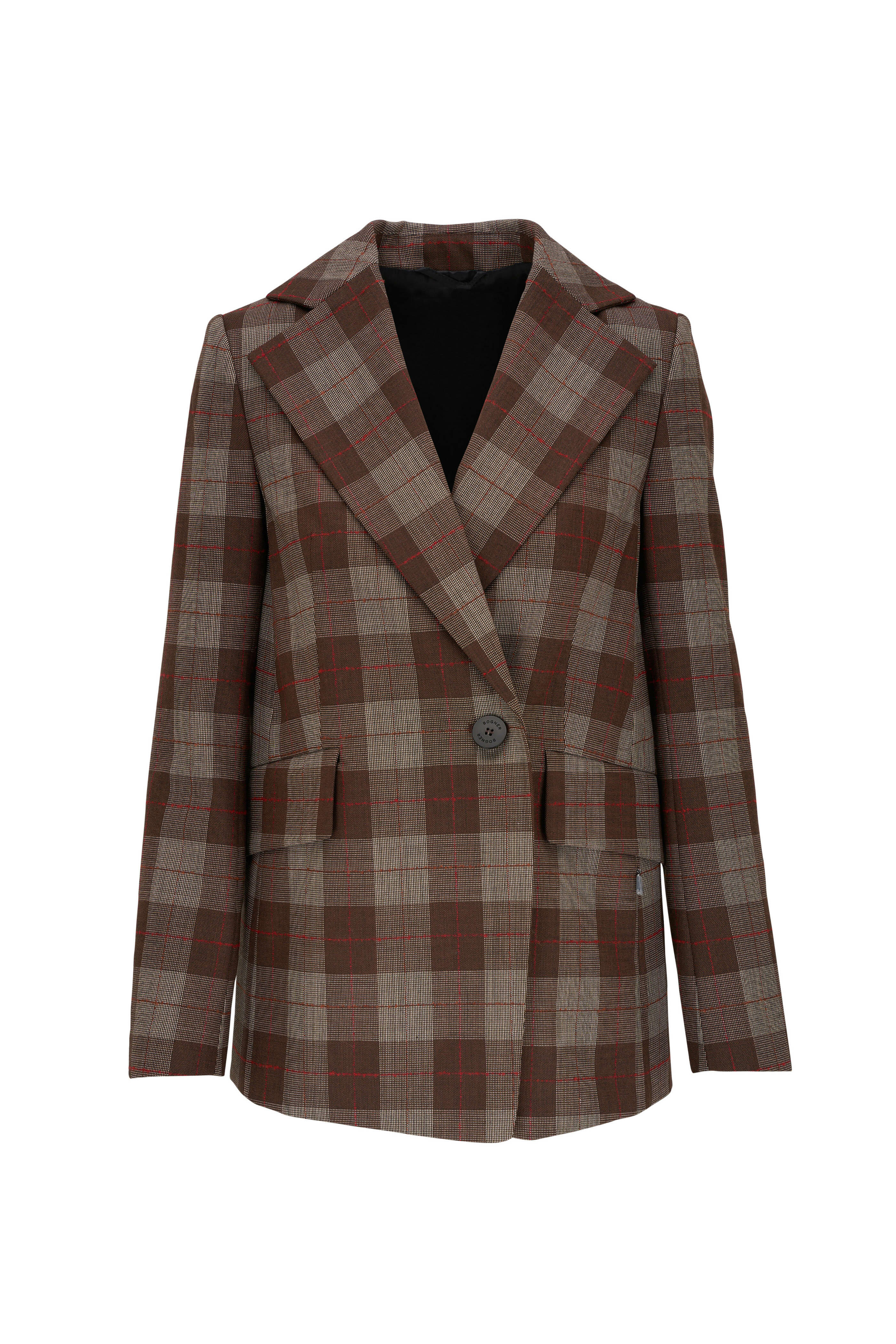 Bogner - Philina Brown & Red Check Blazer | Mitchell Stores