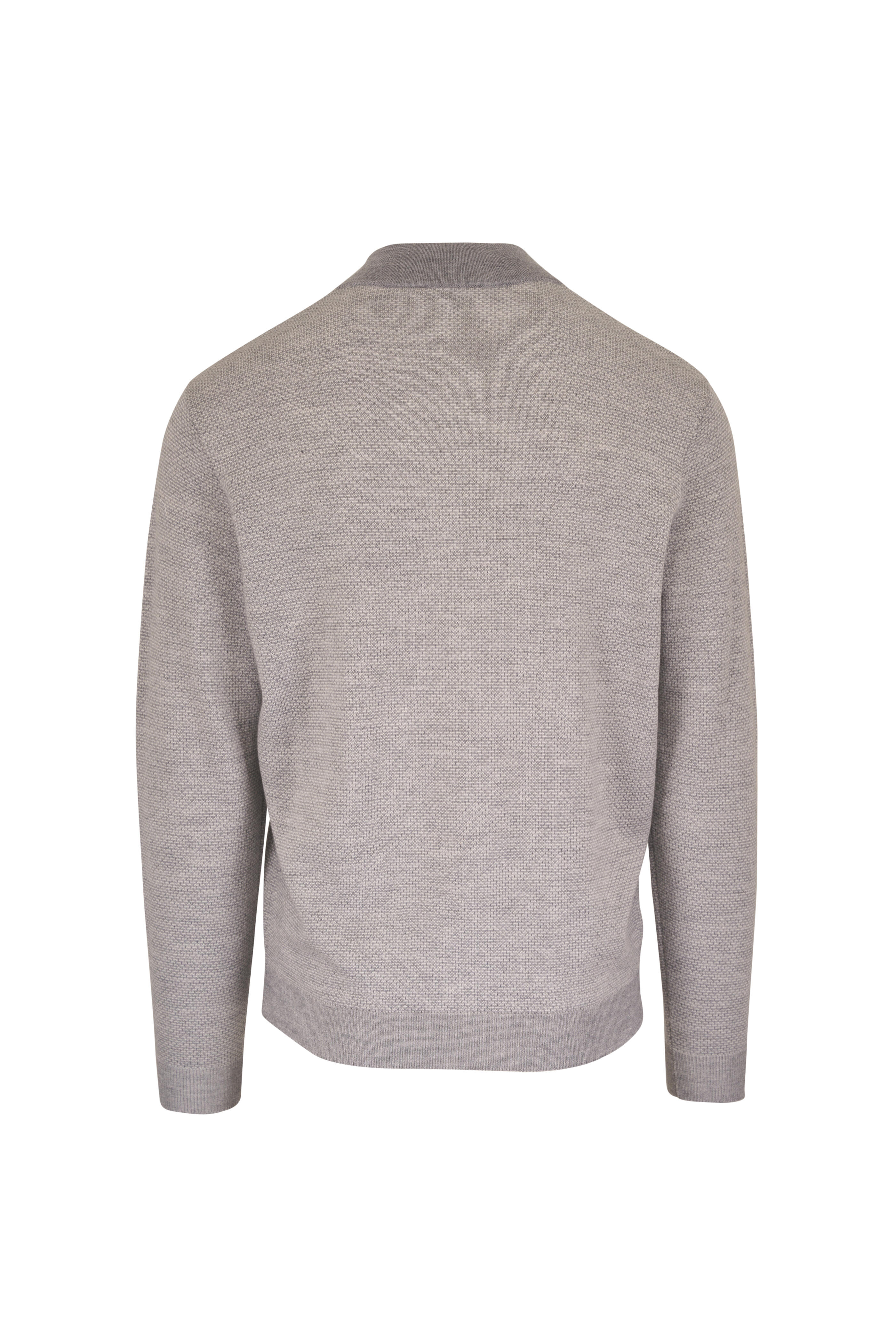 Peter Millar - Crown Crafted Gray Wool Quarter Zip Sweater - view 2
