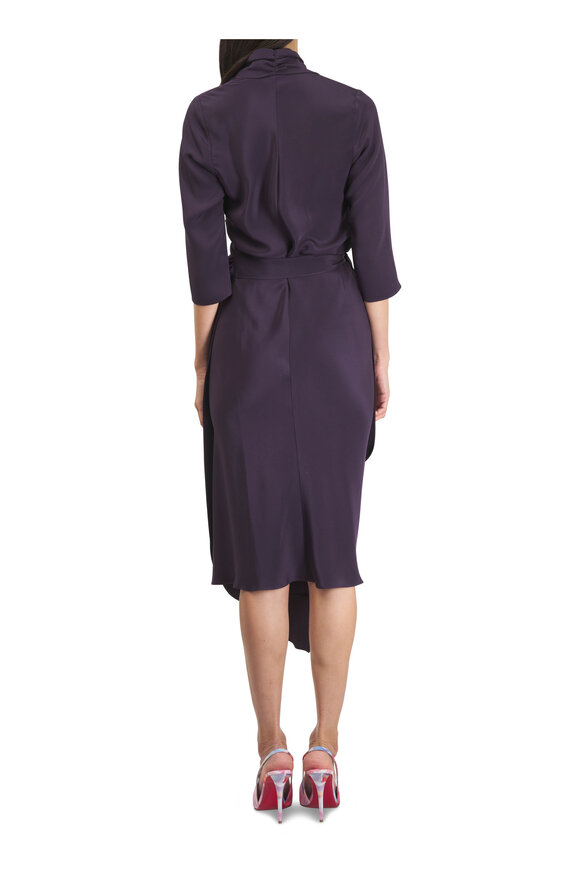 Peter Cohen Victor Purple 4-Ply Silk Midi Dress - view 4