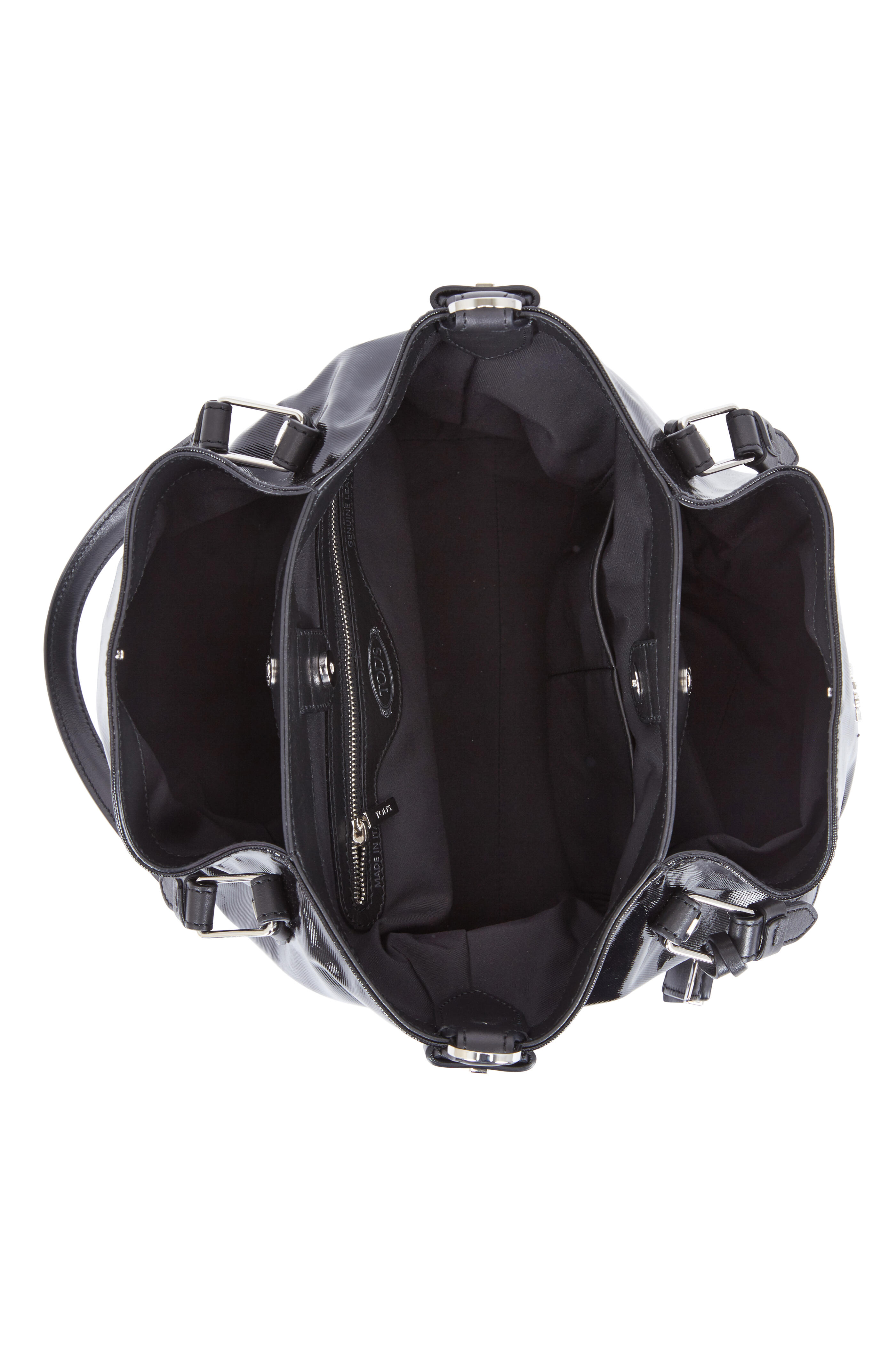 Tod's - Flower Black Coated Canvas Mini Tote