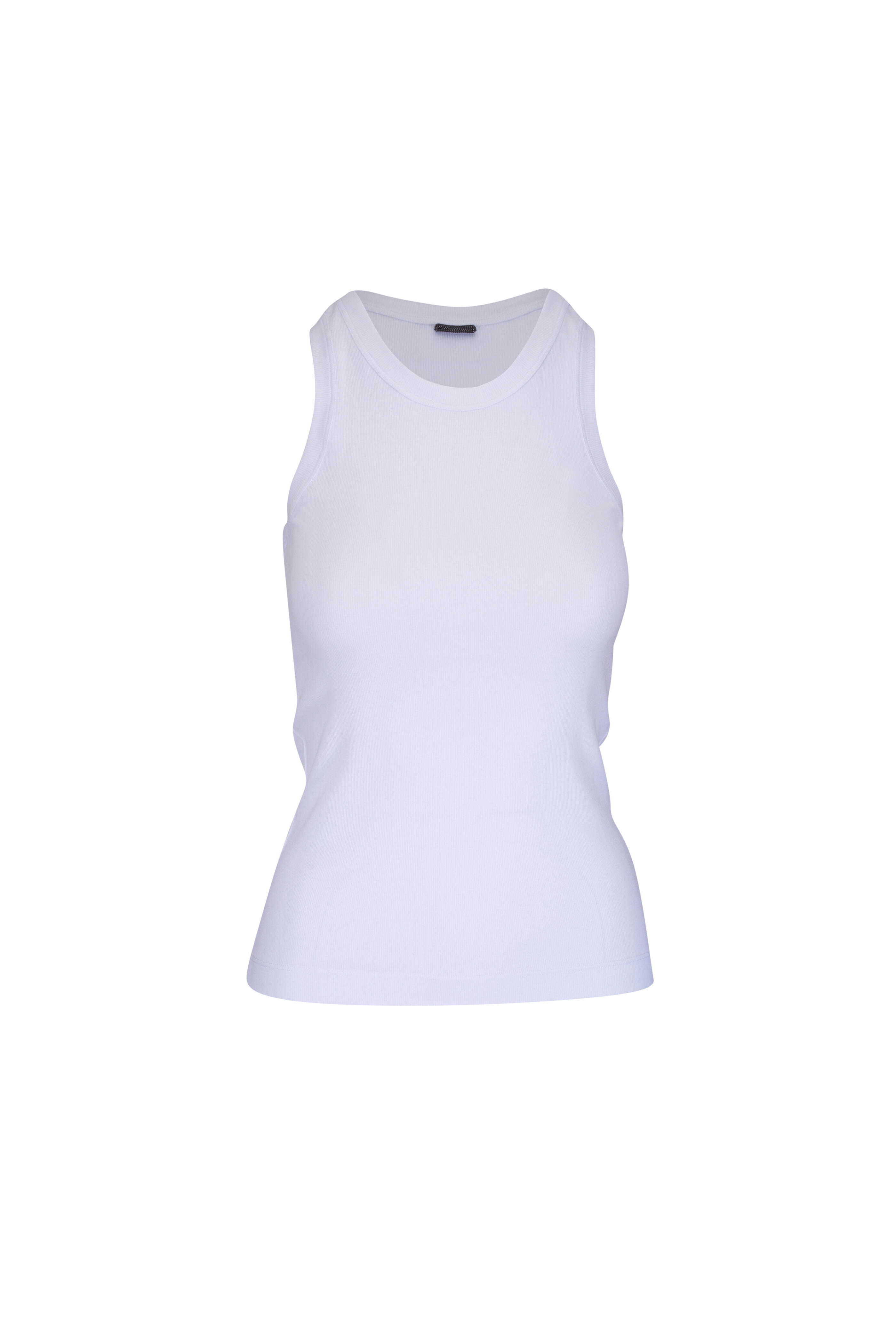 クチネリ　タンクトップ Brunello Cucinelli - White Stretch Cotton Tank | Mitchell Stores