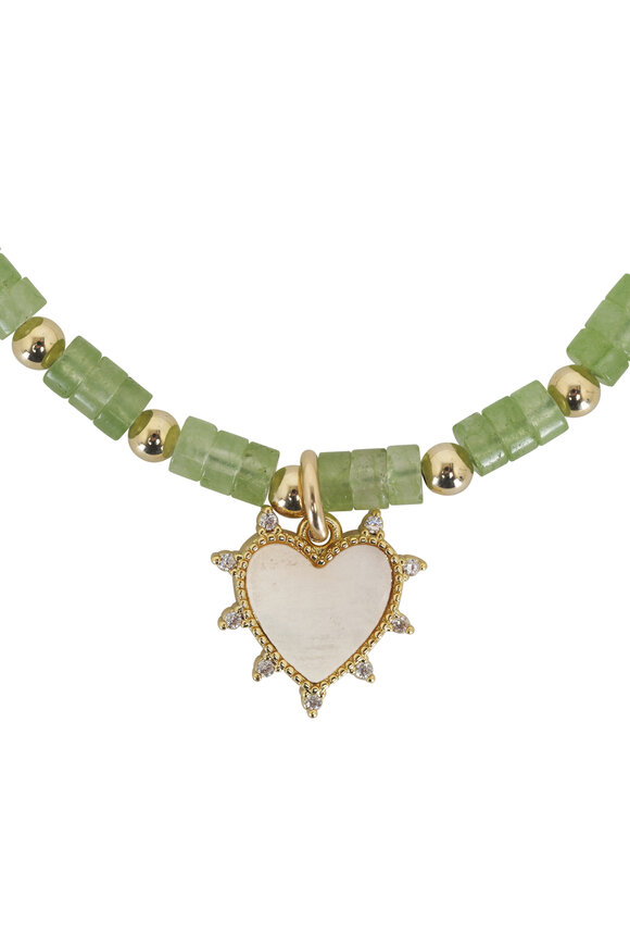 Cristina V. - Petite Moss Green Heart Barrel Necklace