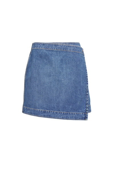 Bottega Veneta - White & Parakeet Embroidered Mini Skirt