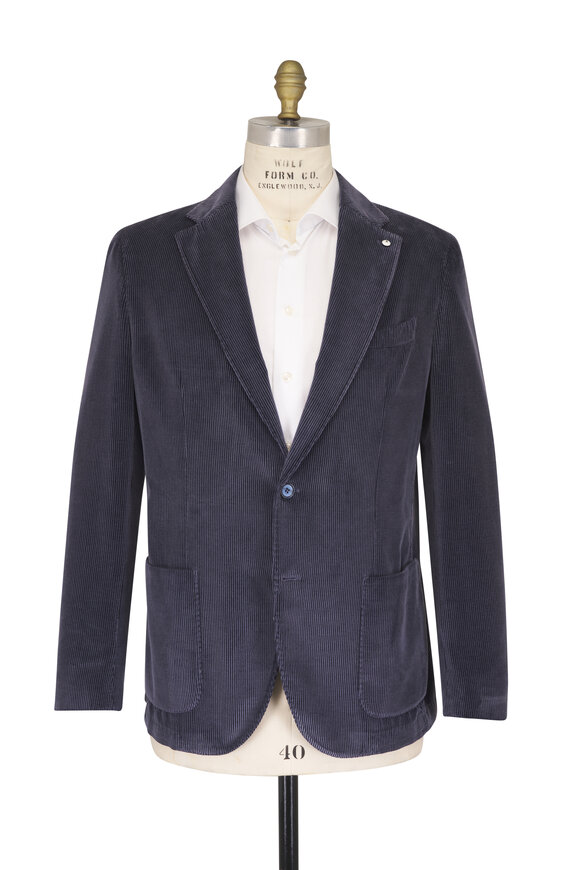 L.B.M. 1911 Navy Blue Cotton & Cashmere Corduroy Sportcoat - view 2