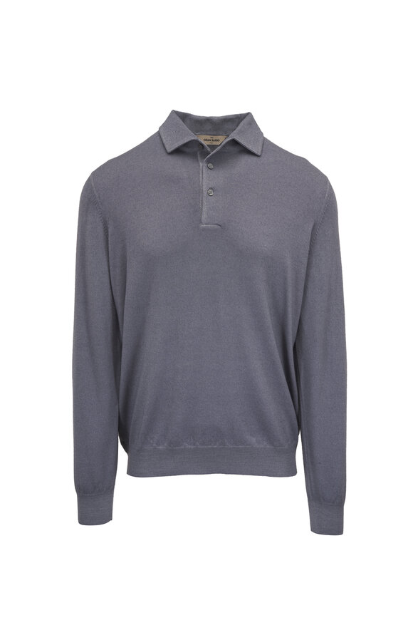 Gran Sasso Gray Vintage Merino Wool Polo