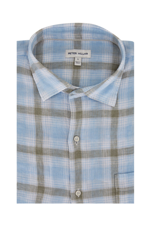 Peter Millar - Sea Oat Blue Sound Linen Sport Shirt