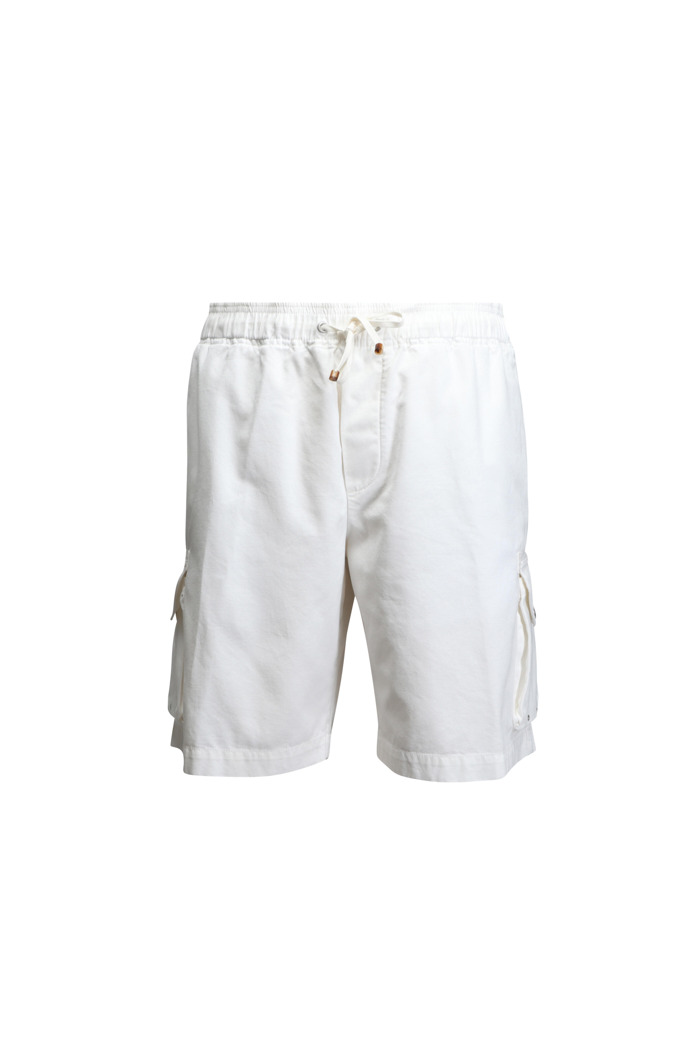 ショートパンツ Brunello Cucinelli Bermuda Brunello Cucinelli - White Dyed Drawstring Bermuda Shorts