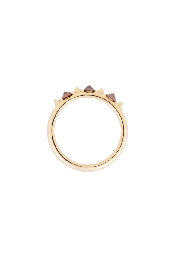 Genevieve Lau 14k Yellow Gold Champagne Diamond Spike Ring - view 2