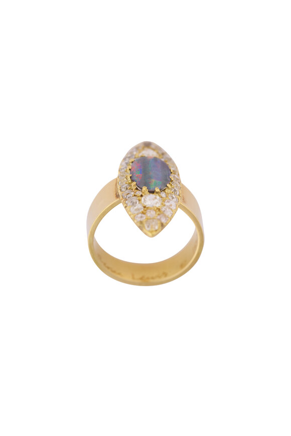 Renee Lewis 18k Two Toned Diamond & Black Opal Ring - view 2