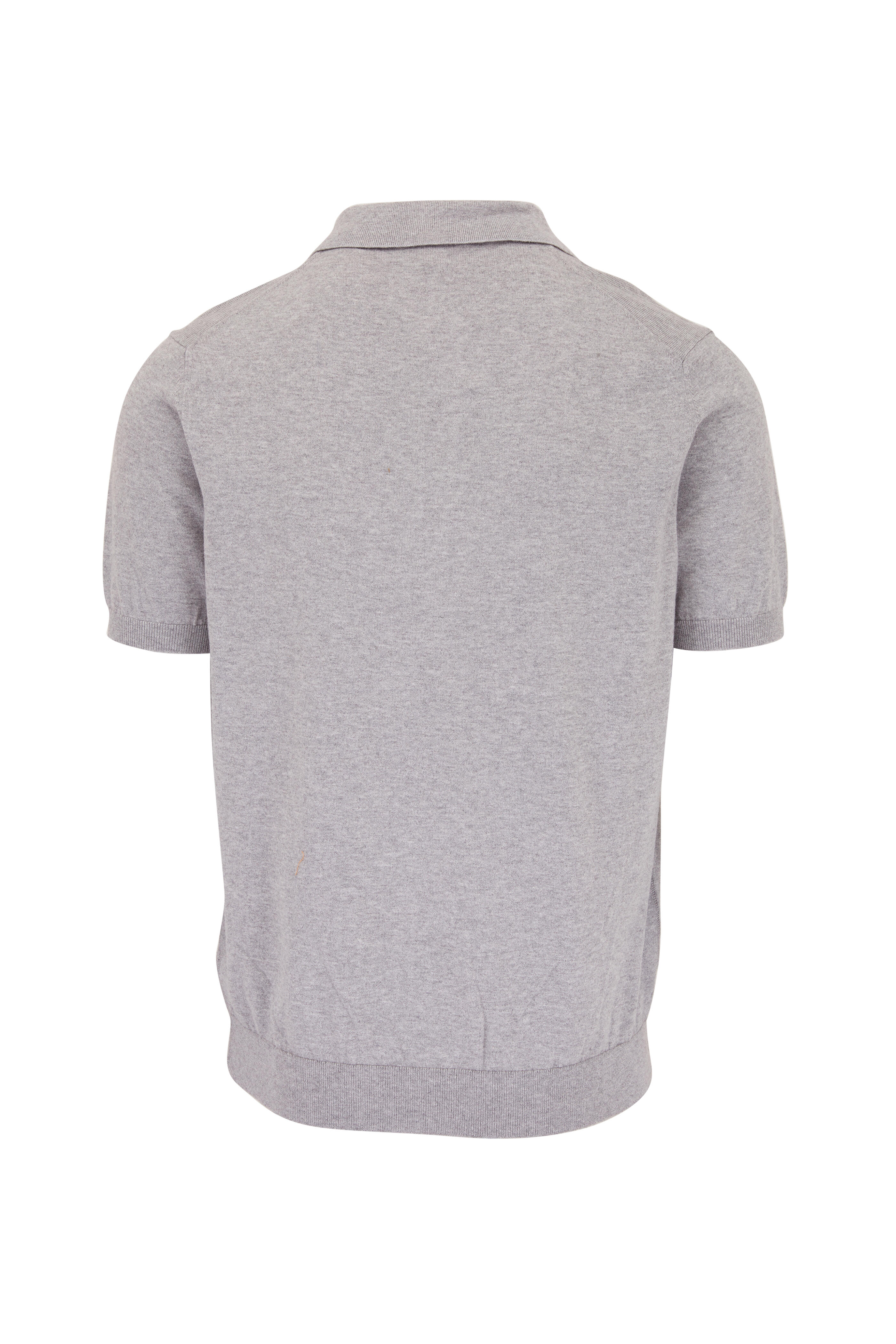 WAHTS - Perez Light Gray Cotton & Cashmere Polo
