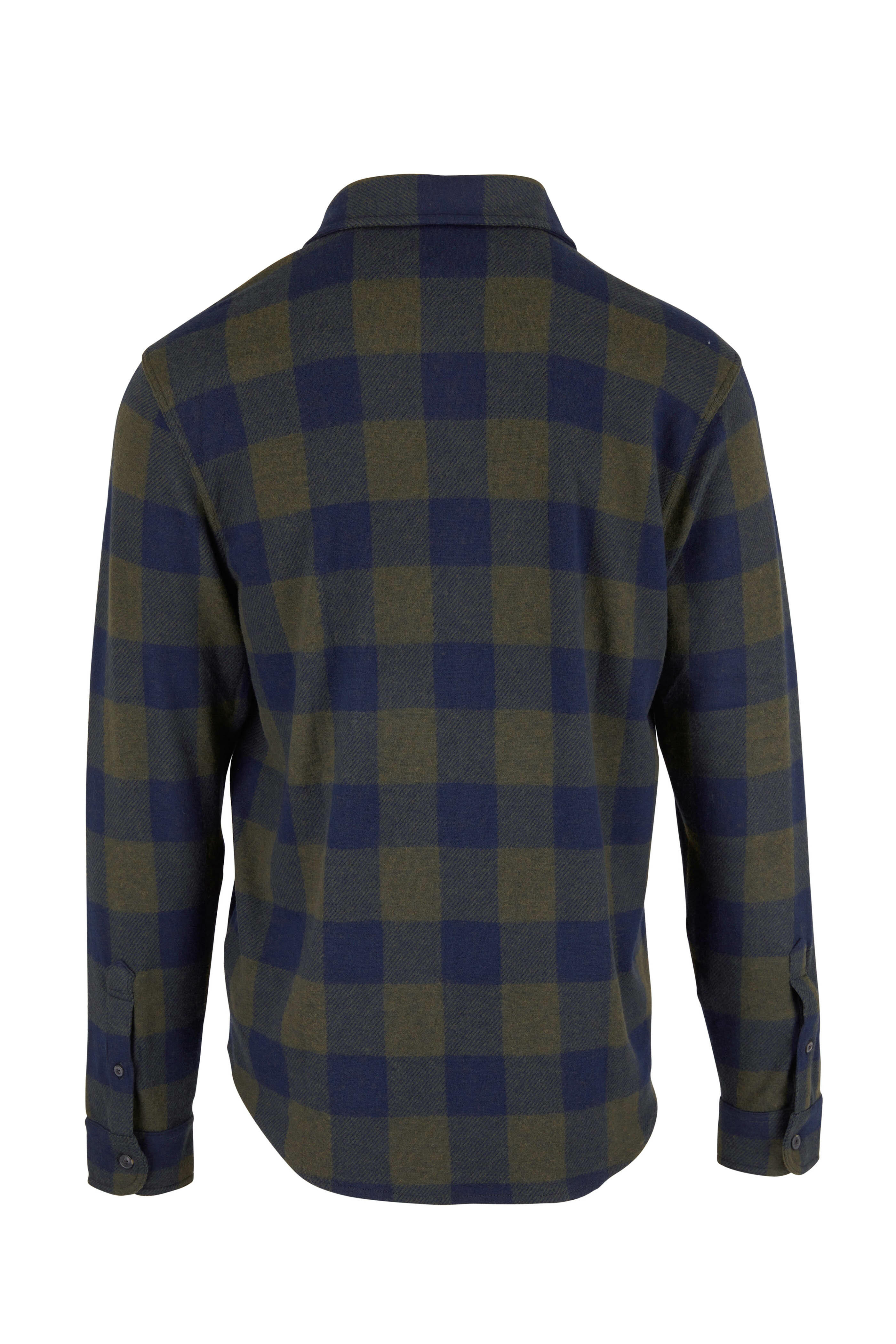 Faherty Brand - Legend Navy & Olive Buffalo Sweater Shirt