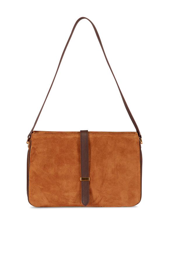 Nili Lotan Jane Brown Suede Shoulder Bag - view 1