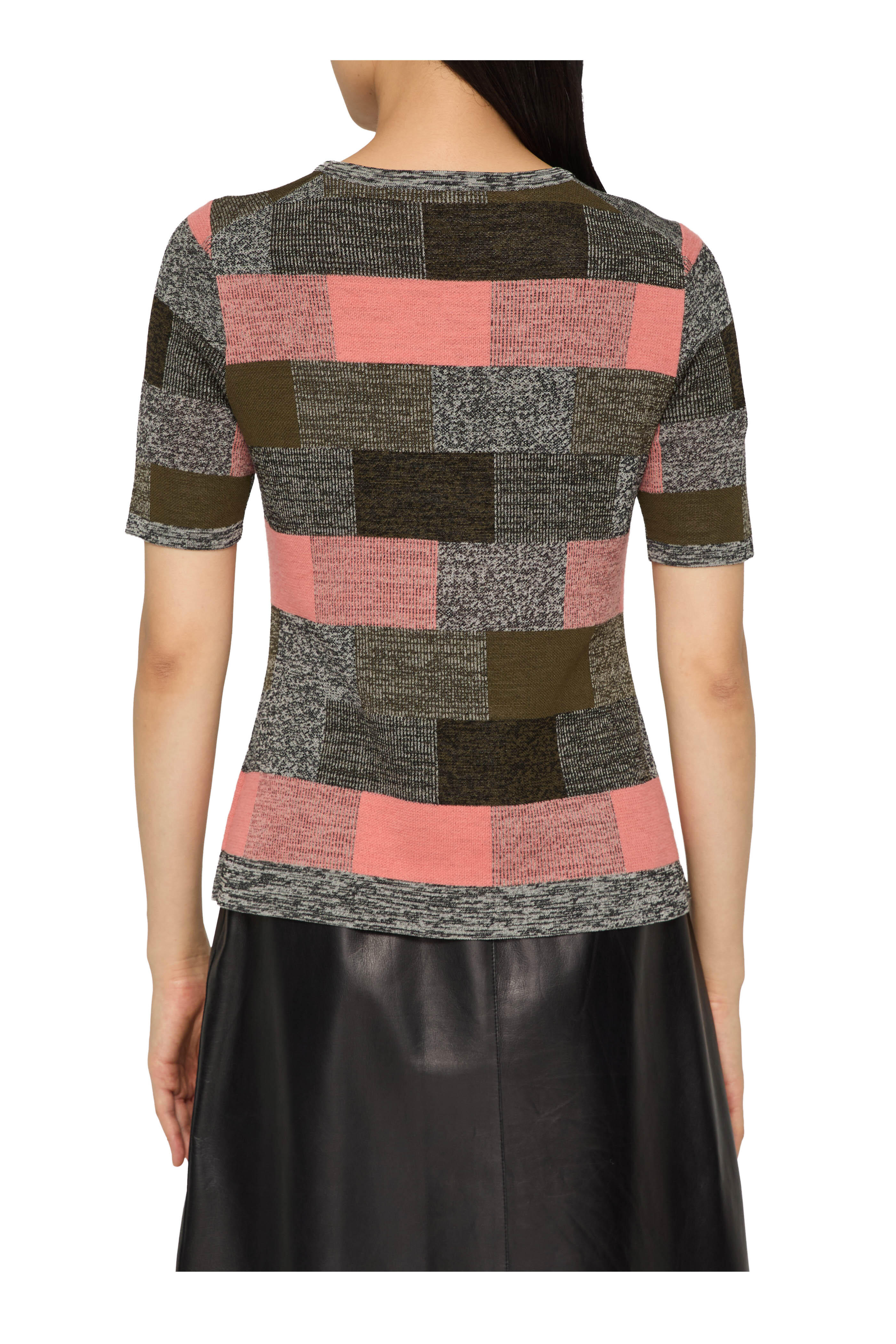 Lafayette 148 New York - Altrosa Pink Multi Jacquard Crewneck Sweater