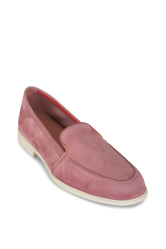 Santoni Malibu Pink Suede Loafer - view 1