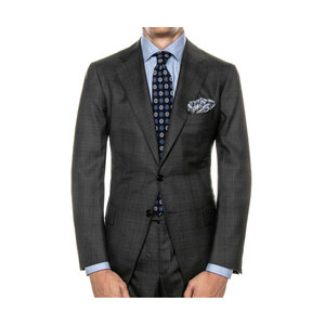 Cesare Attolini - Charcoal Windowpane Suit | Mitchell Stores