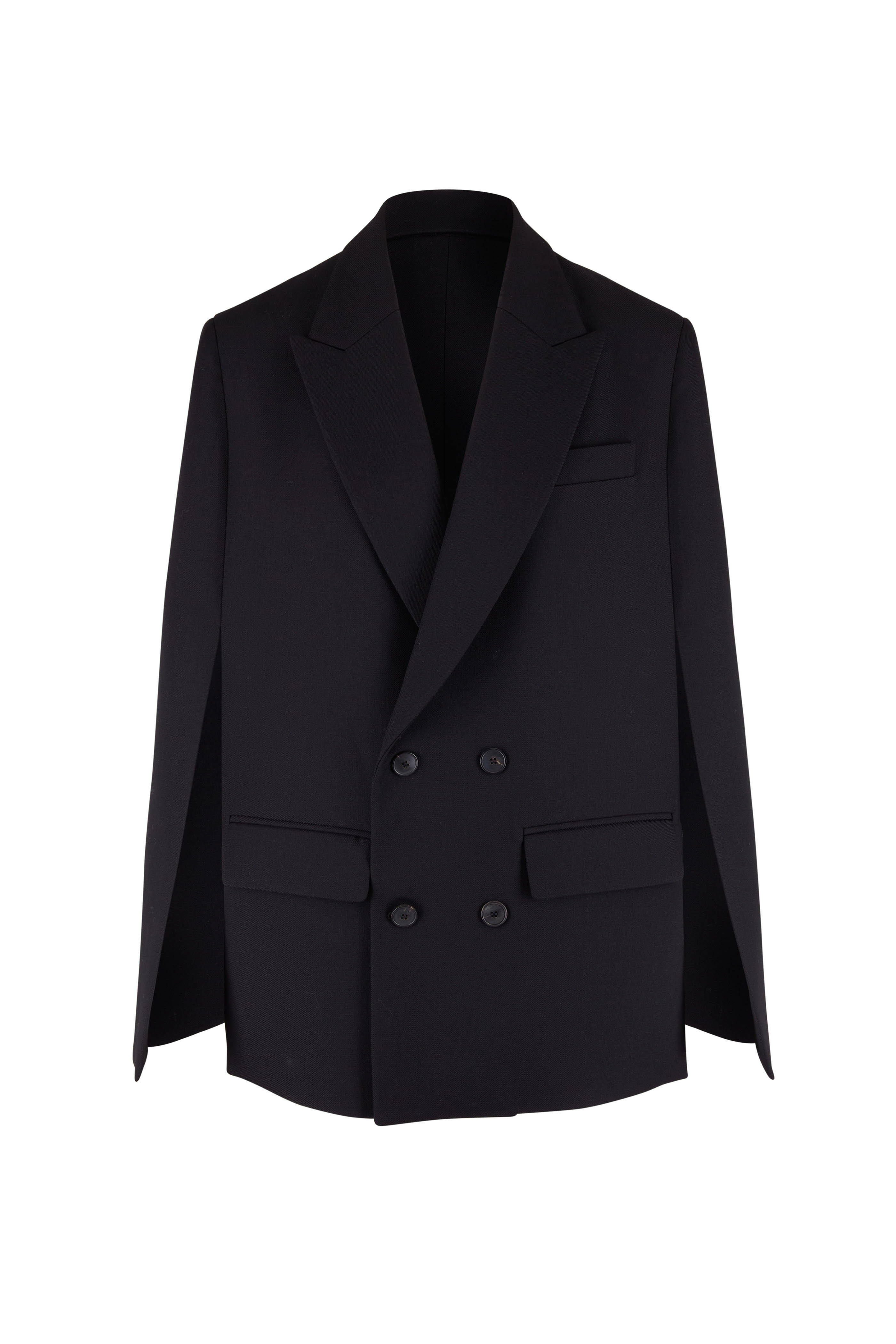 Valentino - Black Double Breasted Cape Jacket