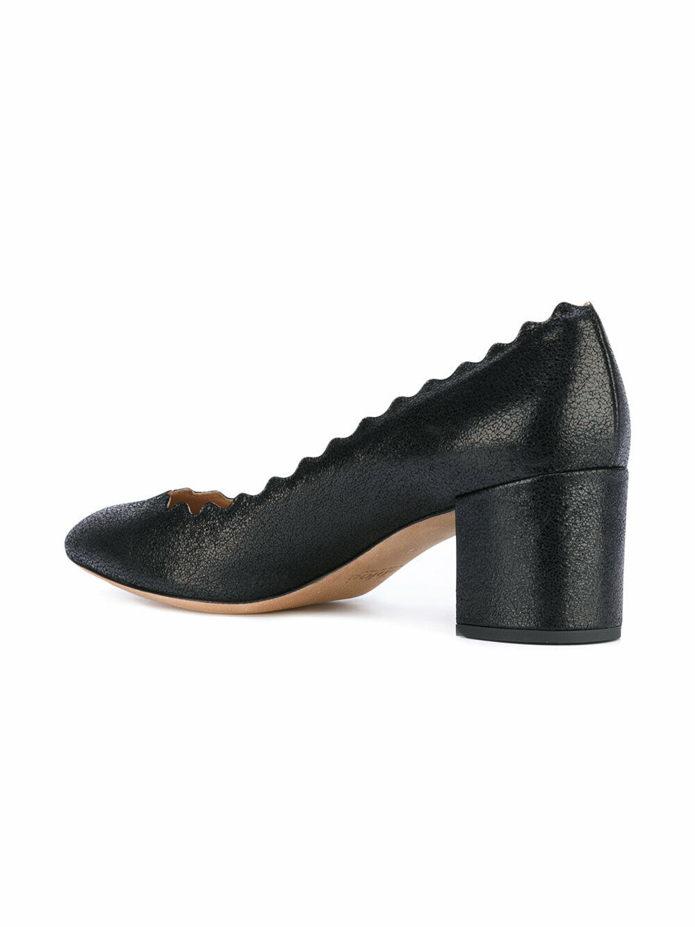 Chloé - Lauren Black Metallic Leather Pump, 50mm
