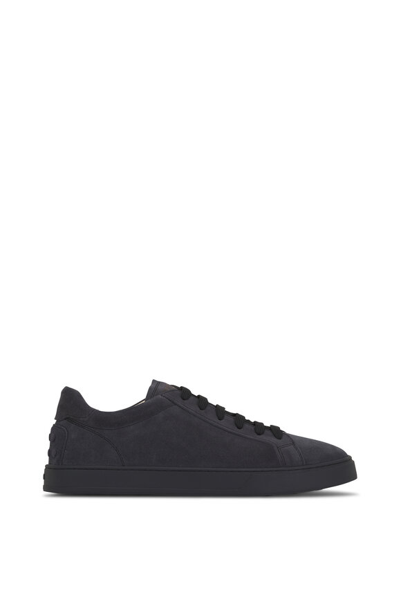 Tod's - Navy Blue Suede Low Top Sneaker 