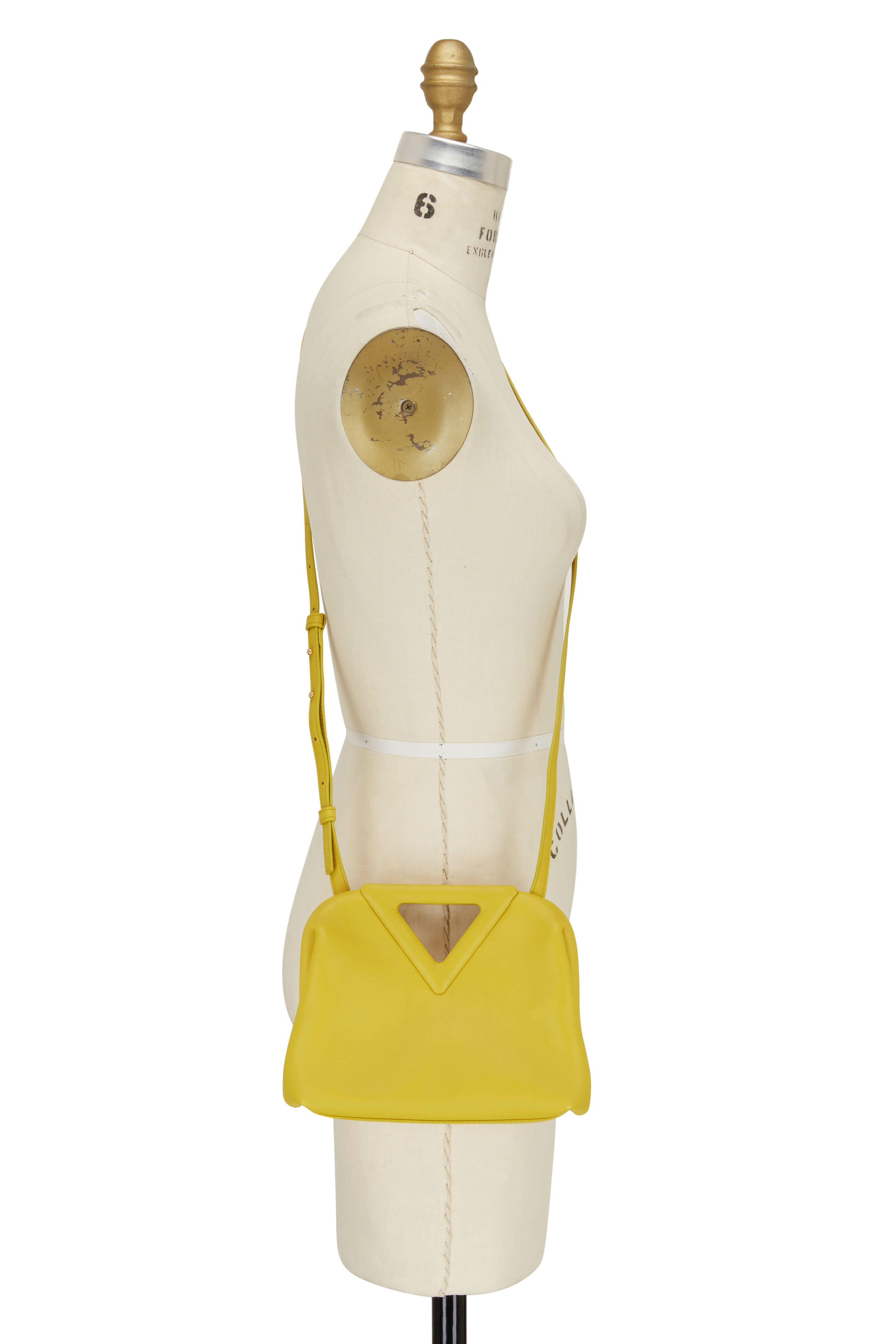 Bottega Veneta - The Point Triangle Yellow Leather Small Bag
